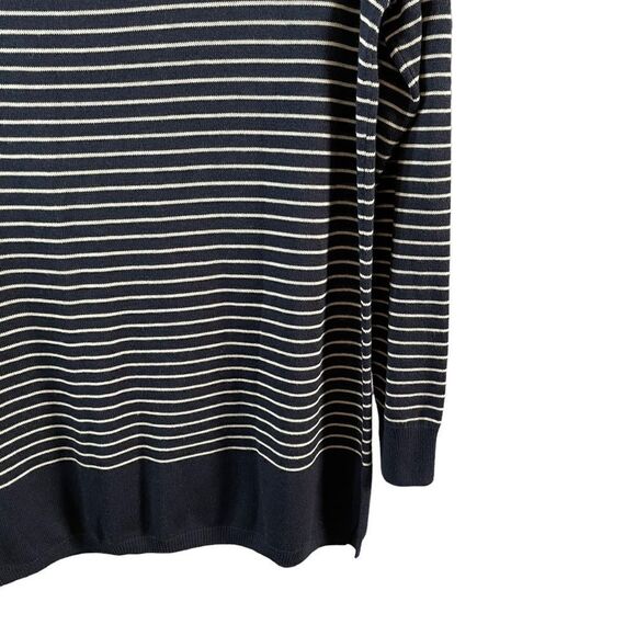 Caslon Blue White Striped Nautical Wool Blend Lightweight Sweater Size S NWT - Picture 9 of 10